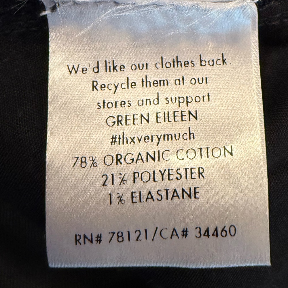 Eileen Fisher Black Skinny Slim Faux Leather Jeans Pants Cotton Blend Size 12 - Picture 4 of 8